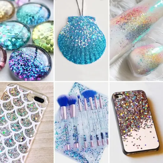 Purple Blue Silver Chunky Glitter 4 OZ Glitter for Crafts Resin Cosmetic Nail Art Decoration 1/10 2.5 mm {5}