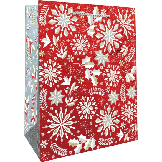 Pack/6: Merriment Red Gift Bag - 10 x 5 x 12-1/2" {1}