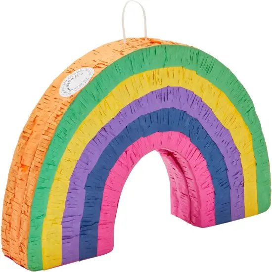 Rainbow Pinata for Pride, Baby Shower, Kids Birthday Party Decorations, (Small, 16.8 x 3.0 x 10.7 Inches) {1}