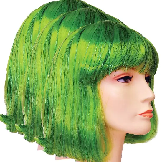China Doll Wig Green with Tinsel Shine {2}