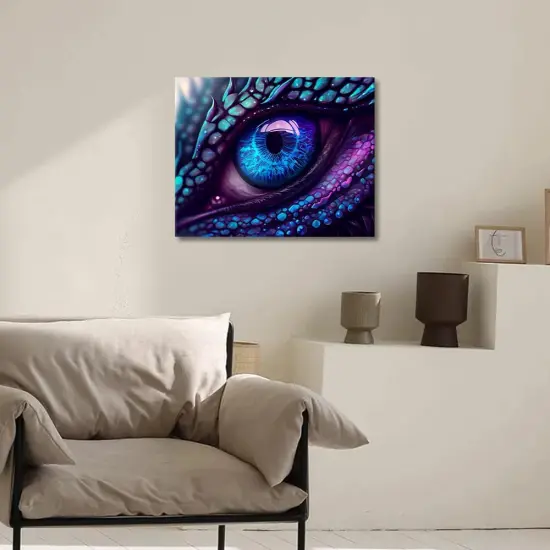 Paint by Numbers for Adults Dragon Eye in Blue and Purple Colors DIY Easy Paint by Numbers Paint by Numbers for Beginner Kids and Adults Home Wall Decor Oil Painting 16x20 Inch {2}