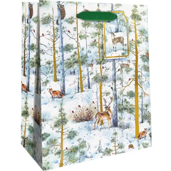 Pack/6: Snowy Woodland Gift Bag - 8 x 4 x 10" {1}