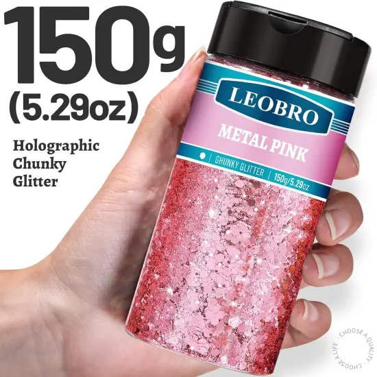 Pink Chunky Glitter, 150g/5.29oz for Resin, Mixed Fine & Metallic Crafts, Epoxy Resin, Bulk for DIY Tumbler Painting {2}