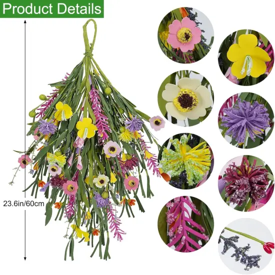 Artificial Forsythia & Daisy Teardrop Swag &ndash; 24 {2}