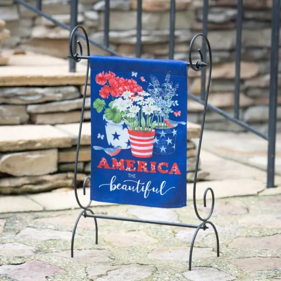 America The Beautiful Patriotic Garden Flag 2 Sided {2}