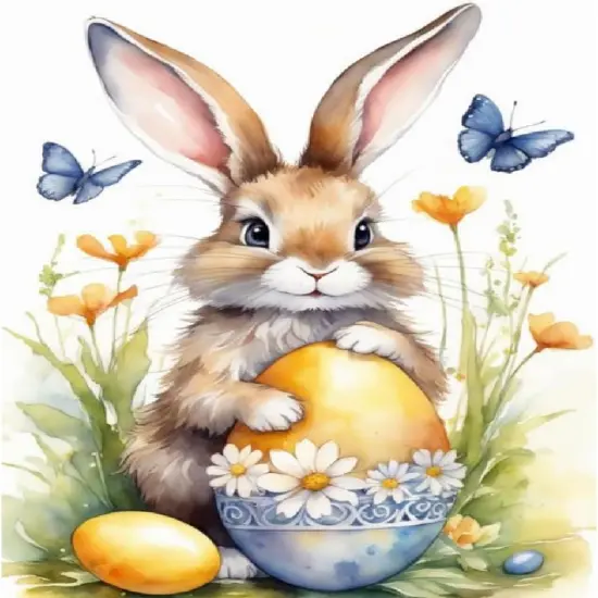5D Easter Bunny Diamond Painting Kits for Adults {1}