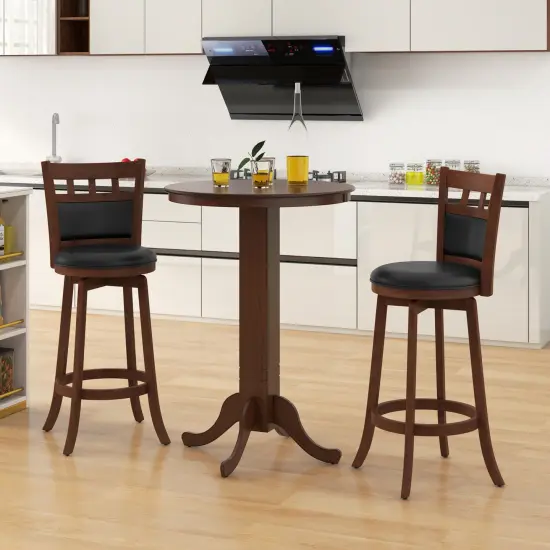 Espresso Rubber Wood Pub Round Bar Height Dining Table {2}