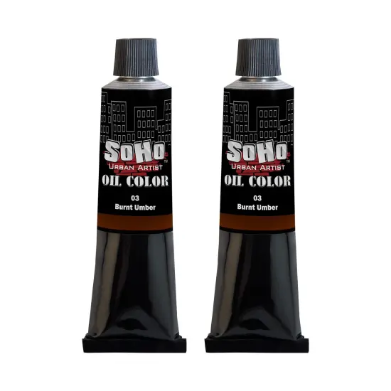 SoHo Urban Artist Oil Paint - 2 Pack, Burnt Umber 2 Pack - 170 ml Tube - Best Valued Oil Colors for Painting with Excellent Pigment Load {1}