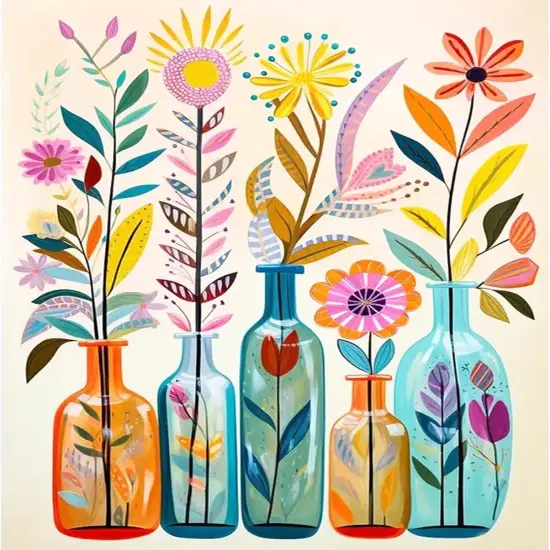 Paint by Numbers Kit for Adults Beginners, Flowers DIY Easy Acrylic Oil Painting by Numbers on Canvas, Paint-by-Numbers Drawing Kits for Gift Home Wall Decor Without Frame 16x20in {1}