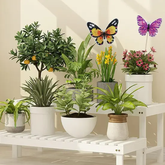 8 Pcs Butterfly Diamond Painting kit for Garden Decor Butterfly Crafts Diamond Art Kit Diamond Butterfly Painting Stickers for Adults Butterfly Diamond Stake Decoration {2}