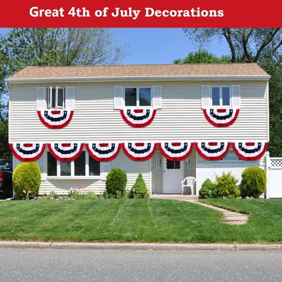 1.5 x3 Ft USA Pleated Fan Flag, American Patriotic Flag Bunting for Outside, Bunting Flags Outdoor Indoor for 4th of July Decorations (Set of 10) {3}