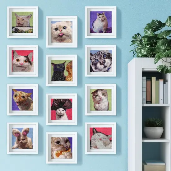 12 Pack Diamond Painting Kits for Adults - Brilliant Art Diamond Painting Kit - Paint Gem Art for Adults - Meme Cats 2.0 {4}