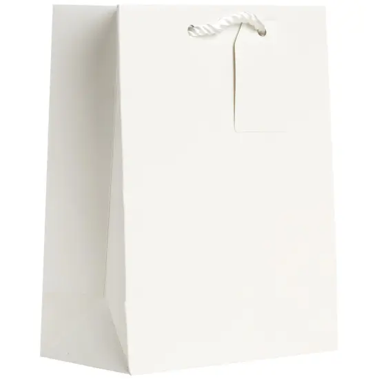 Pack/6: Matte White Gift Bag - 8 x 4 x 10" {1}