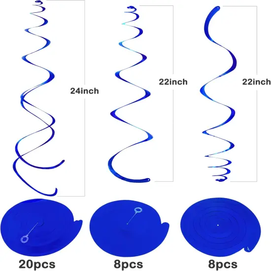 36 pcs Blue Party Streamers for Ceiling Party Decorations {2}