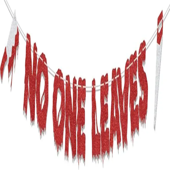 No One Leaves Banner - Do You Like Scary Movies Summerween Party Supplies {1}