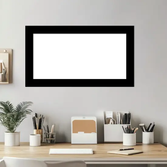 Brushed Framed Dry Erase Magnetic Board Black {6}
