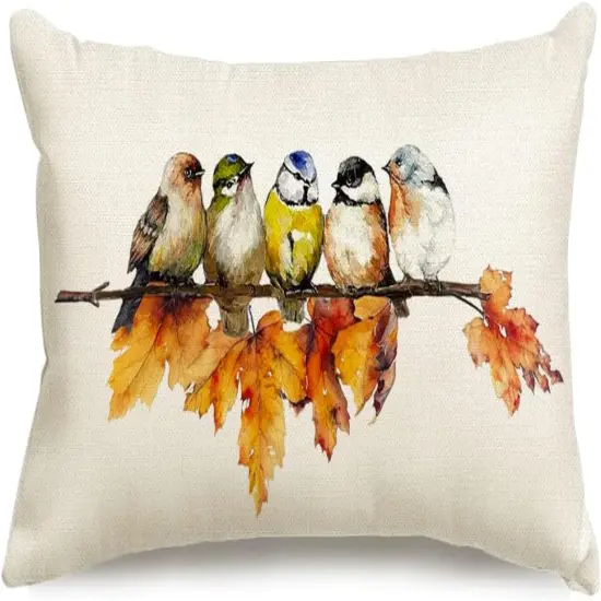 Thanksgiving Decor Maple Leaf Decorative Lumbar Throw Pillow Cases Farmhouse {1}