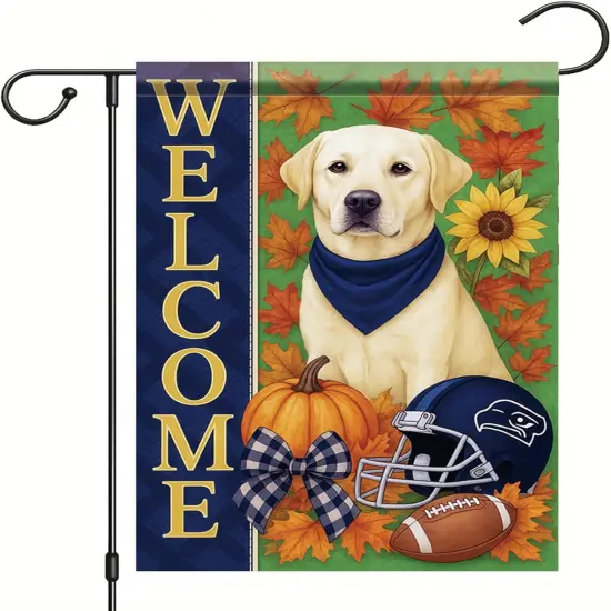 Thanksgiving Fall Garden Yard Banner Labrador Retriever Dog Flag 12x18 Inch {5}