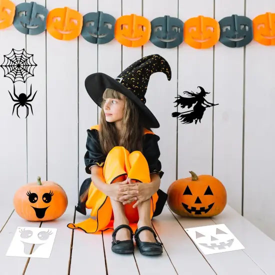 14 Pieces Halloween Stencils Reusable, 7.9 Inch,(Painting) {4}