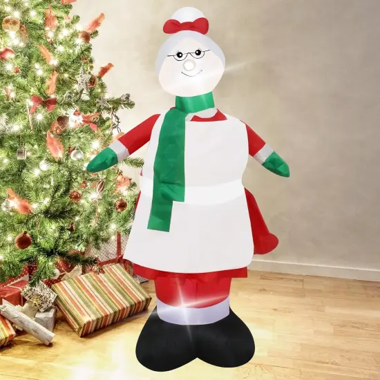 4 Feet Inflatable Christmas Granny Decoration with LED Lights Adorable Holiday Blow up Granny Ideal for Indoor Outdoor Use Perfect Christmas Decor for Lawn Garden Entryway Holiday Parties {5}