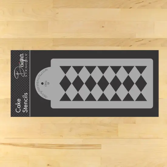 Large Harlequin Cake Stencil Side | C556 by Designer Stencils | Cake Decorating Tools | Baking Stencils for Royal Icing, Airbrush, Dusting Powder | Reusable Plastic Food Grade Stencil for Cakes | Easy to Use & Clean Cake Stencil {1}