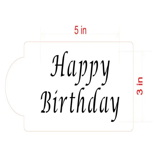 Happy Birthday Cake Stencil | C013 by Designer Stencils | Cake Decorating Tools | Baking Stencils for Royal Icing, Airbrush, Dusting Powder | Reusable Plastic Food Grade Stencil for Cakes & Cookies | Easy to Use & Clean Cake & Cookie Stencil {2}