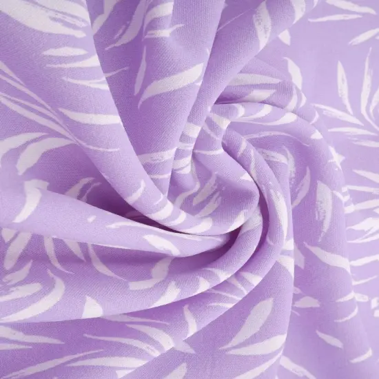 1 Yard 100% Polyester CEY Leaf Print Fabric, 58/59" Wide NAVY {4}