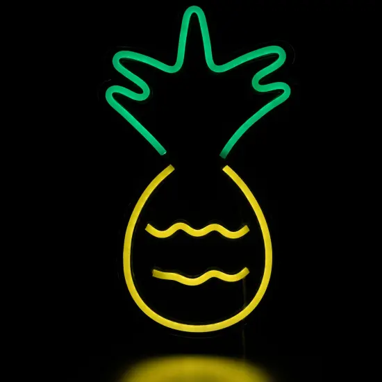 Northlight LED Pineapple Neon Lighted Wall Art - 16" - Yellow and Green {1}