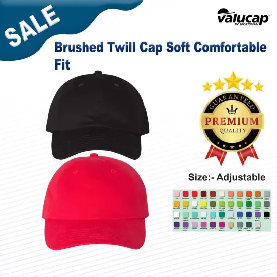 Valucap&reg; Brushed Twill Cap Soft Comfortable Fit Dark Khaki {3}
