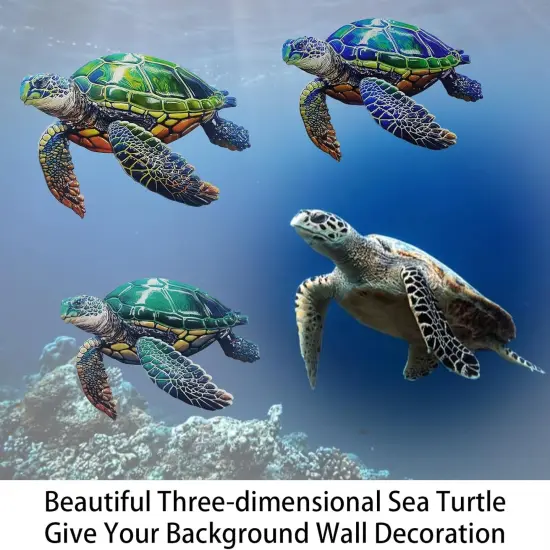 3Pcs Metal Summer Turtle Sea Wall Decor {5}