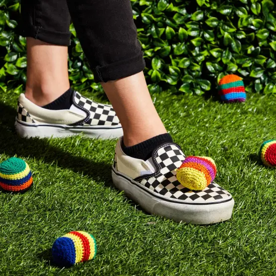 6 Pack Knitted Juggling Sacks - Soft Foot Bag Balls for Adults, Party Favors, Soccer Training (6 Designs, 2.5 x 2 x 1.5 In) {3}