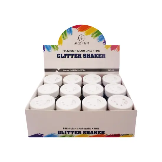 Angels Craft 12 Count Glitter Shaker Set Colors: Blue, Gold, Silver, Fuchsia & Red Perfect for Group Activities {2}