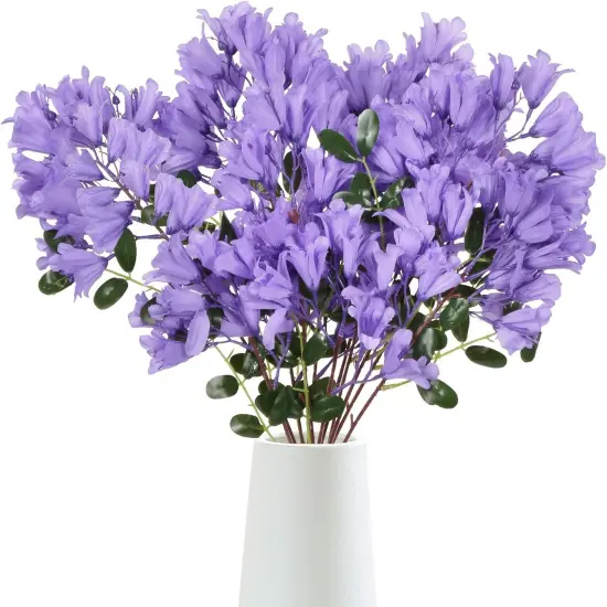 Purple Silk Flowers 4 Bundles Artificial Flowers 24.8" Long Stem Summer Potted Plants Artificial Flowers for Tall Vase Purple Fake Summer Flowers for Faux Flowers Arrangements Home Party Decor {3}