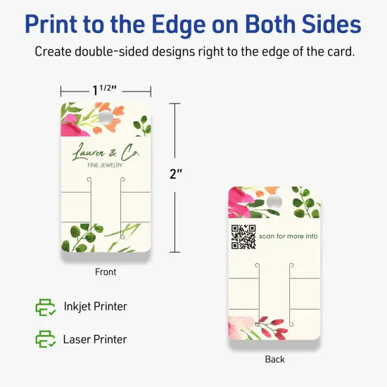 Avery Printable Rounded Rectangle Slot Tags, Sure Feed Technology, 1-1/2" x 2-1/2", Matte Ivory Cardstock, Print-to-The-Edge, Laser/Inkjet Printable, 100 Total {6}