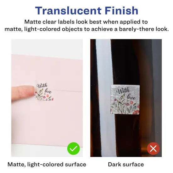 Avery Matte Clear Labels,1-1/2" x 1-1/2" Square {2}