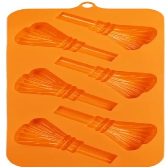 Halloween Witch Broom Silicone Chocolate Mold 6 Cavity {3}