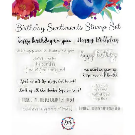 Birthday Sentiments Stamp Set {1}
