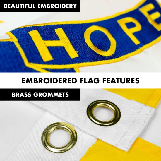 G128 - 6 Feet Tangle Free Spinning Flagpole (White) Rhode Island Flag Brass Grommets Embroidered 3x5 ft (Flag Included) Aluminum Flag Pole {4}