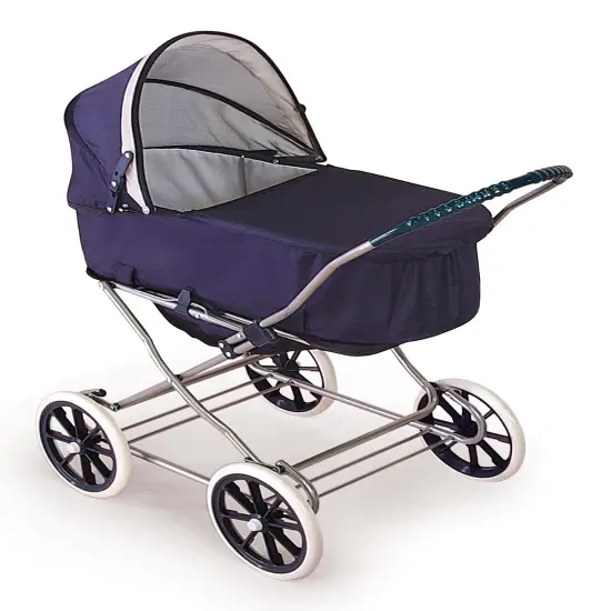 Badger Basket Just Like Mommy 3-in-1 Doll Pram/Carrier/Stroller Navy/White {6}