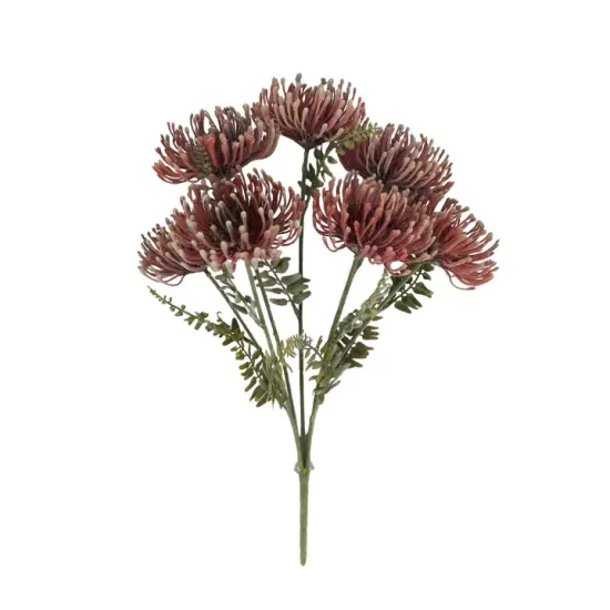 19" Artificial Mauve Protea Bush &ndash; Fall Faux Floral Stems-85319-MV {1}