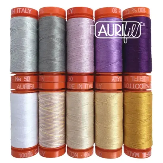 Aurifil The Platinum Jubilee Thread Set by Aurifil | (10 50wt Cotton Small Spools.) {3}