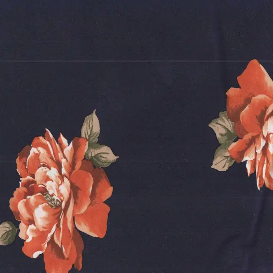 1 Yard Polyester Spandex DTY Knit Fabric Soft Stretch Floral Print 58/60" Width IVORY {3}