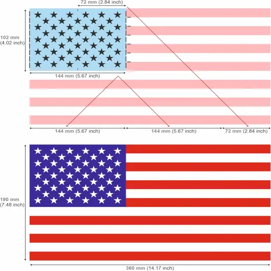 Stainless Steel 50 Star American Flag Stencil {3}