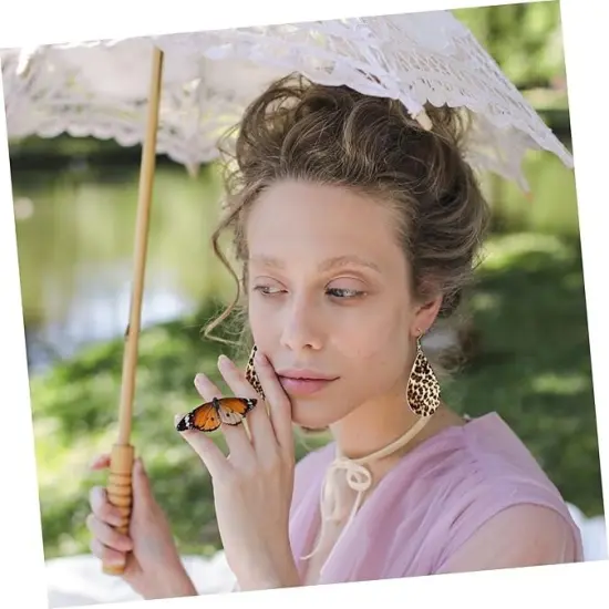 Chic Leopard Print Teardrop Leather Drop Earrings {6}