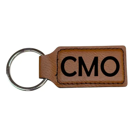 Keychain - Rectangle - CMO - Leather Rustic/Gold {4}