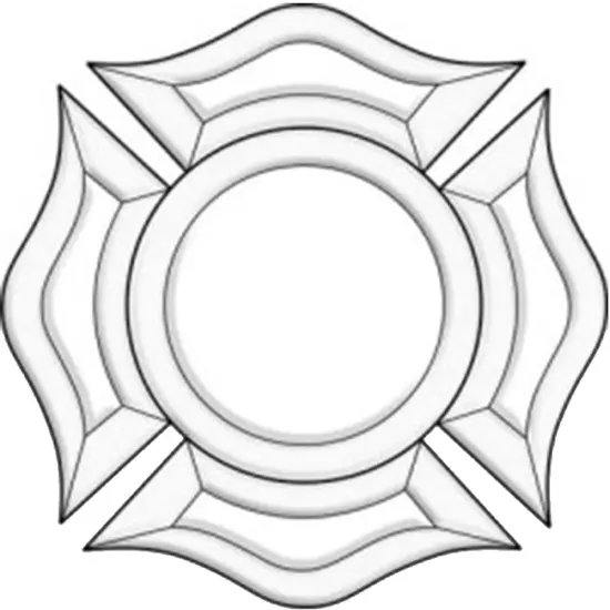 8-1/2"x 8-1/2" Exquisite Clear Glass Fireman Badge Bevel Cluster EC235 {1}