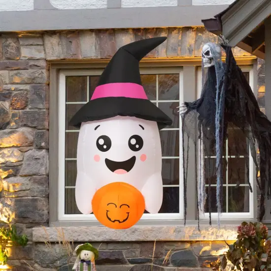 Halloween Inflatables Window Ghost Built-in LED,Inflatable Outdoor {5}