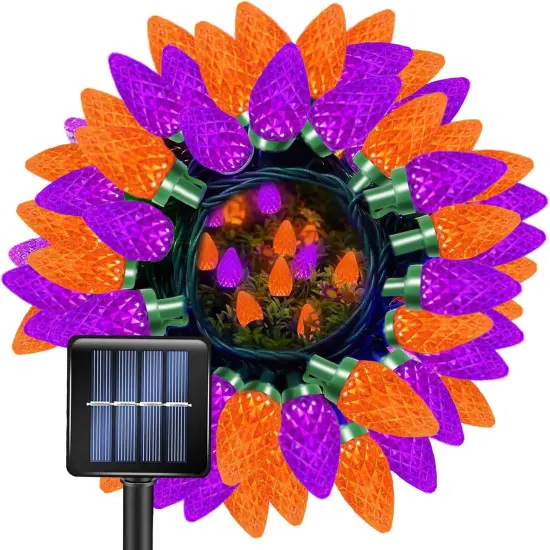 C7 Solar Powered 50 LED Halloween String Lights {1}