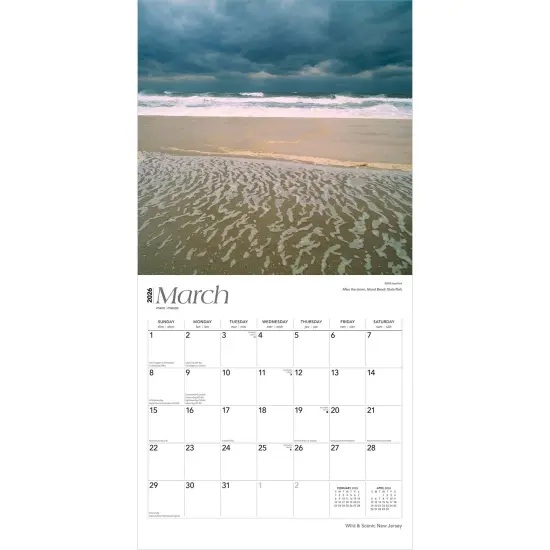 New Jersey Wild & Scenic | 2026 12 x 24 Inch (Hanging) Monthly Square Wall Calendar | Plastic-Free {3}