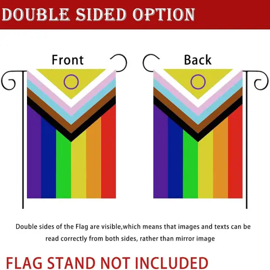 New Intersex Progress Pride Garden Flag 12x18 Double Sided- Mini Progressive Gay Pride Rainbow Yard Lawn Flag Outdoor Yard Decorative {3}